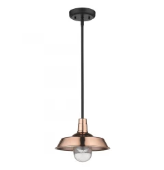 Shiny Copper Shallow Plate Adjustable Pendant Light