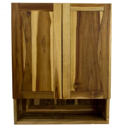 24" Brown Solid Wood Wall Mounted Accent Cabinet