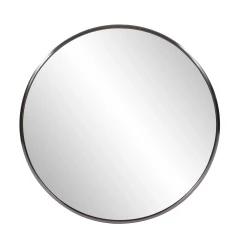 32" Brushed Titanium Round Wall Mirror