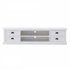 71" Classic White Entertainment Unit with Four Drawers