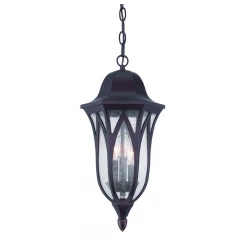 Matte Black Geometric Glass Hanging Light