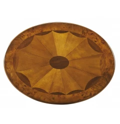 25" Brown Oval Coffee Table With Shelf