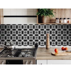 6" X 6" Black and White Stark Peel and Stick Removable Tiles