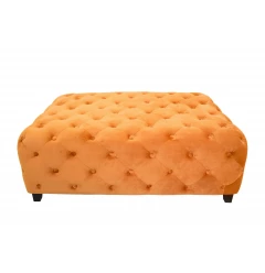Velvety Orange Modern Square Coffee Table