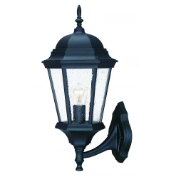Matte Black Swing Arm Glass Lantern Wall Light