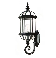 Matte Black Cylindrical Lantern Wall Light
