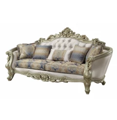 White upholstery poly resin sofa with comfortable pillows and modern rectangle design for outdoor furniture