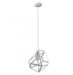 Hedron 1-Light White Pendant