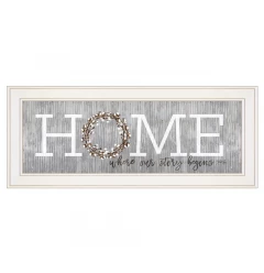 Home Where Our Story Begins White Framed Print Wall Art