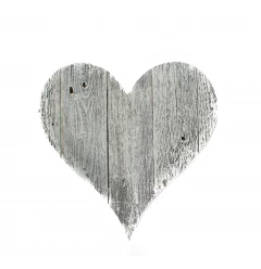 24" Whitewash Reclaimed Wood Heart Wall Decor