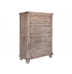 37" Natural Solid Wood Four Drawer Chest
