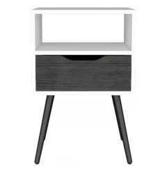 Modern Smokey Oak and White Bedroom Nightstand