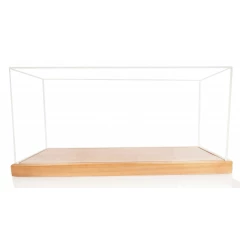 28" Wood Brown Glass Standard Display Stand