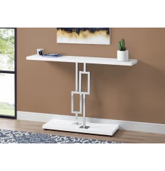 47" White Floor Shelf Console Table With Storage
