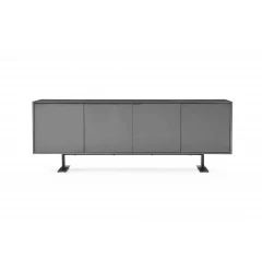 87" Gray Steel Sled Console Table