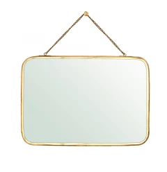 Gold Metal Horizontal Wall Mirror