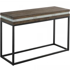 47" Brown and Black Frame Console Table