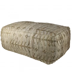 Natural Hemp Textured Rectangle Pouf
