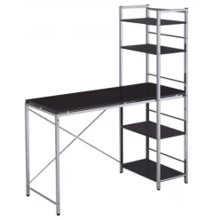 47" Black and Silver Computer Desk