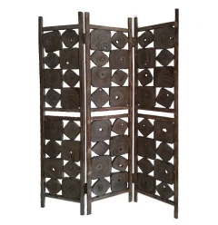 53" X 1" X 71" Weathered Brown Wood  Screen