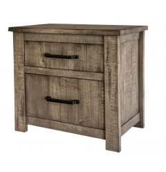 25" Brown Two Drawer Nightstand