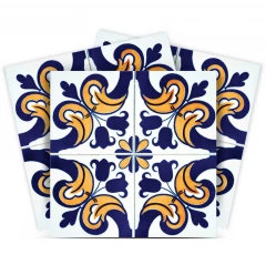 8" X 8" Blue Mikos Removable Peel and Stick Tiles