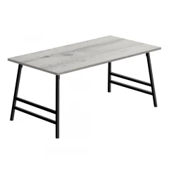 40" Gray And Black Metal Coffee Table