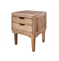 23" Brown Two Drawer Nightstand