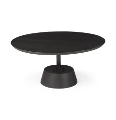Black Wooden Pedestal Base Coffee Table