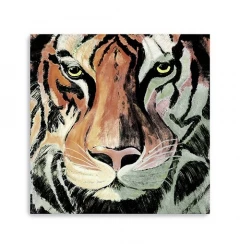 Staring Tiger Portrait Unframed Print Wall Art