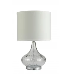 Clear Textured Glass Table Lamp