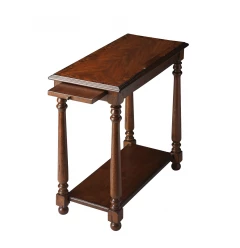 24" Wood Brown End Table With Shelf