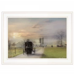 Morning Exercise 2 White Framed Print Wall Art