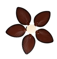 Brown Tropical Palm Metal Ceiling Lamp And Fan