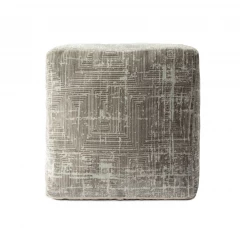 18" Gray Polyester Blend Ottoman