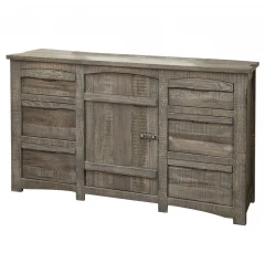 67" Gray Solid Wood Six Drawer Triple Dresser