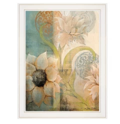 Meandering Flowers I 1 White Framed Print Wall Art