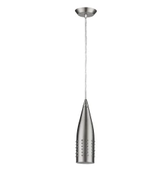 Narrow Silver Hanging Light with Glass Studs