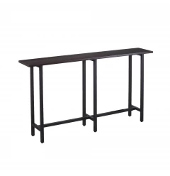 54" Espresso and Black Frame Console Table
