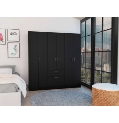 71" Black and White Single Drawer Combo Dresser