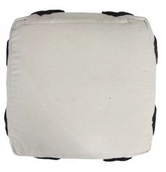 White cotton ottoman with beige fashion accessory styling
