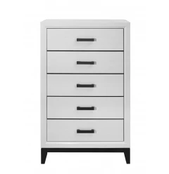 31" White Wood Five Drawer Standard Chest