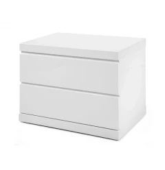 18" White Two Drawers Nightstand