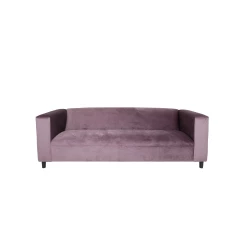 72" Lavender Blue Velvet And Black Sofa