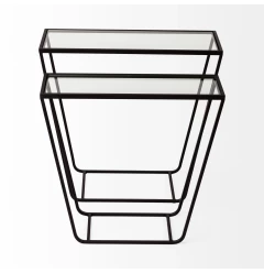 10" Clear Glass Frame Console Table