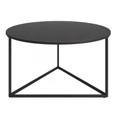 33" Black Steel Round Coffee Table
