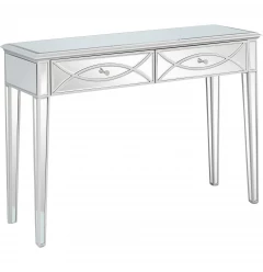 Silver Glass Mirror Console Table