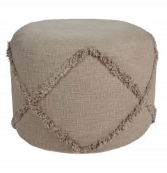 18" Brown 100% Cotton Ottoman