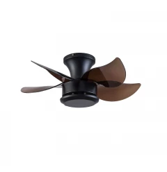 23" Brown Flush Mount Five Blade Remote Control Integrated Light Ceiling Fan