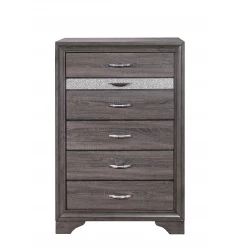 35" Grey Manufactured Wood Six Drawer Chest